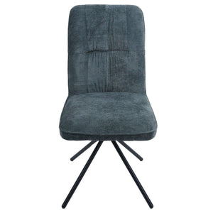 2er-Set Esszimmerstuhl drehbar Chenille Öko-Tex blau-grün