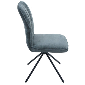 2er-Set Esszimmerstuhl drehbar Chenille Öko-Tex blau-grün