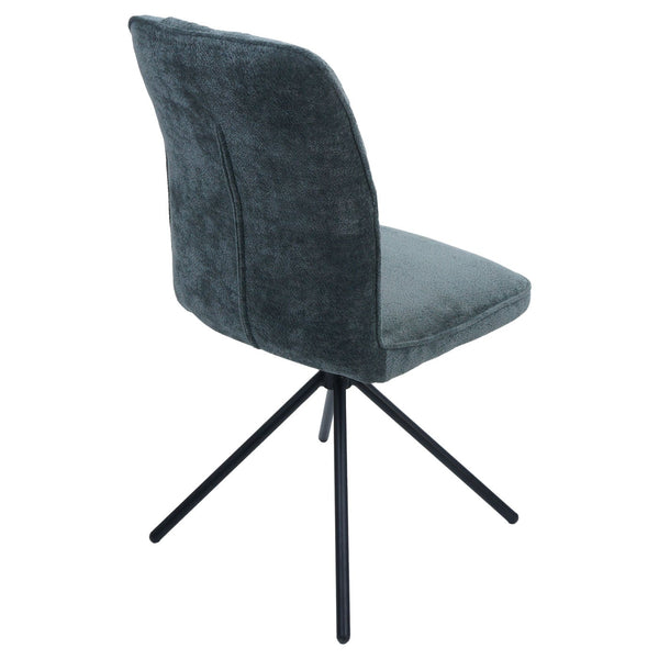 2er-Set Esszimmerstuhl drehbar Chenille Öko-Tex blau-grün