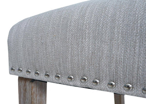2er-Set Esszimmer Polsterstuhl Chesterfield Stoff hellgrau