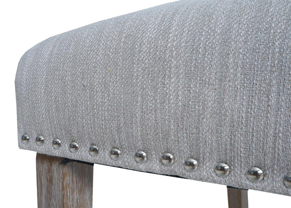 2er-Set Esszimmer Polsterstuhl Chesterfield Stoff hellgrau