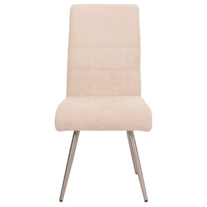 2er-Set Esszimmerstühle Edelstahl Chenille Öko-Tex creme