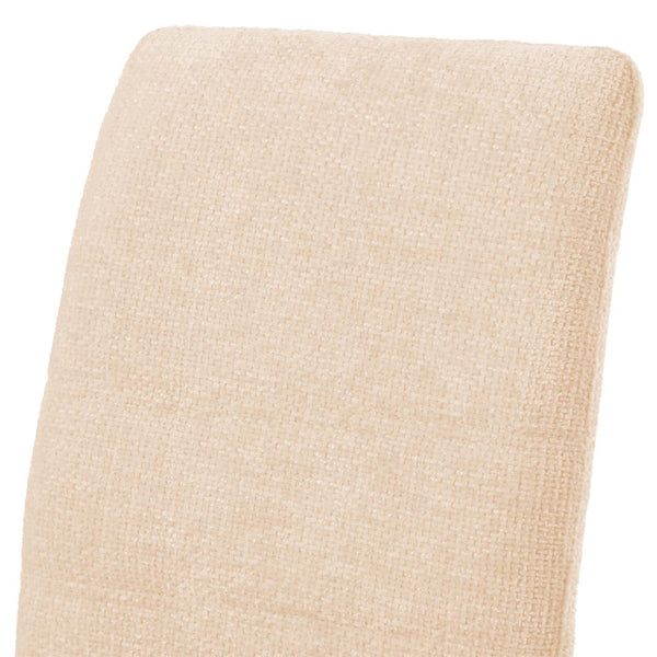 2er-Set Esszimmerstühle Edelstahl Chenille Öko-Tex creme