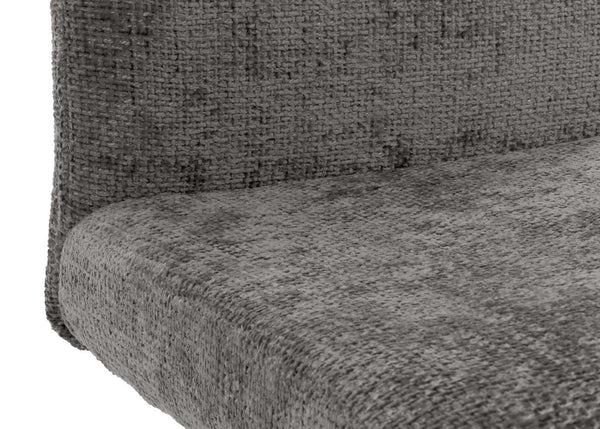 2er-Set Esszimmerstühle Edelstahl Chenille-Stoff Öko-Tex dunkelgrau