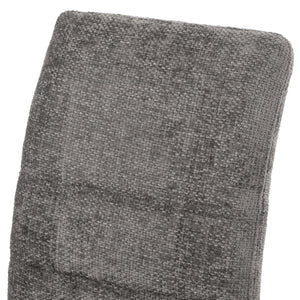 2er-Set Esszimmerstühle Edelstahl Chenille-Stoff Öko-Tex dunkelgrau