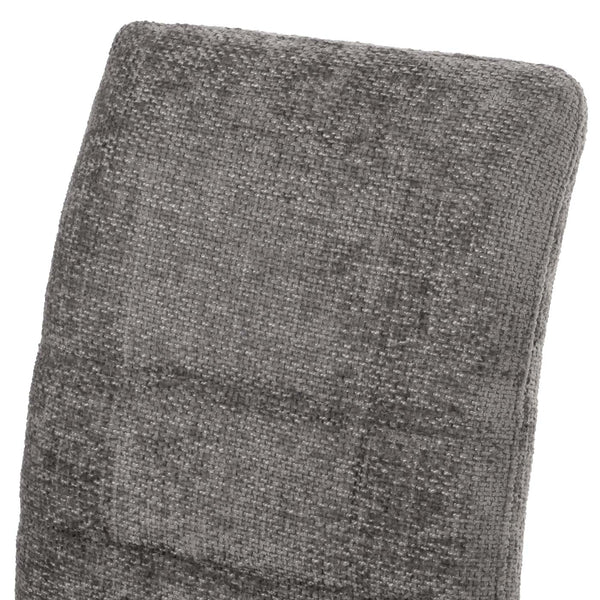 2er-Set Esszimmerstühle Edelstahl Chenille-Stoff Öko-Tex dunkelgrau
