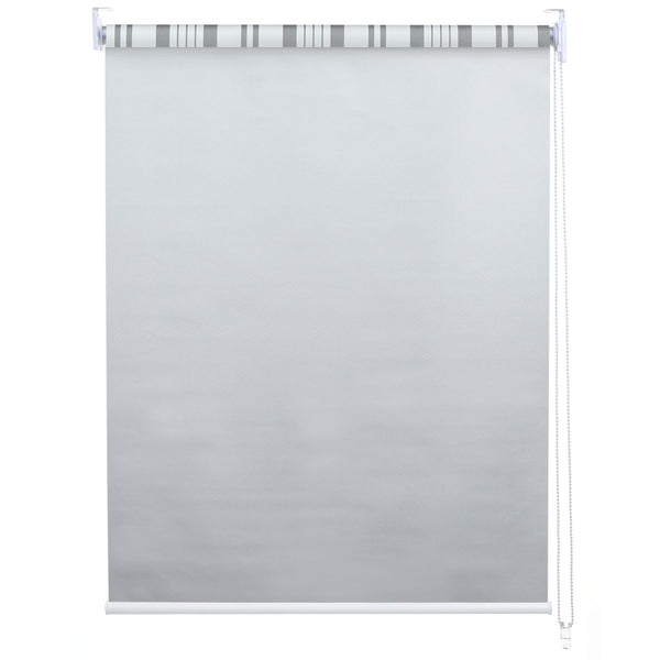 2er-Set Fensterrollo blickdicht Sonnenschutz 120x230cm grau/weiss