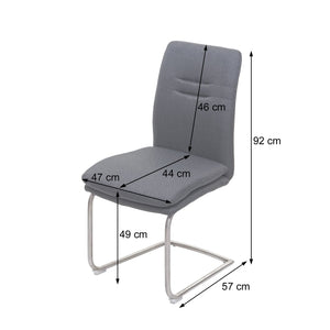 2er-Set Esszimmerstühle Freischwinger Stoff Edelstahl braun