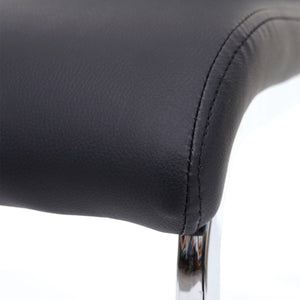 2er-Set Freischwinger Esszimmerstuhl Kunstleder schwarz