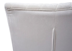 2er-Set Freischwinger Stühle Samt Stahl pulverbeschichtet creme-beige