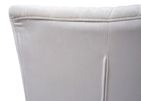 2er-Set Freischwinger Stühle Samt Stahl pulverbeschichtet creme-beige