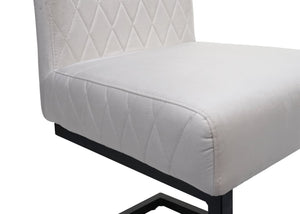 2er-Set Freischwinger Stühle Samt Stahl pulverbeschichtet creme-beige