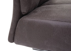 2er-Set Freischwinger Esszimmerstühle Textil Wildlederoptik grau