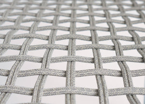 2er-Set Gartenstühle Outdoor Aluminium Seilgeflecht Polster grau