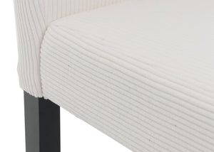 2er-Set Esszimmerstühle Hochlehner Cord dunkle Beine creme