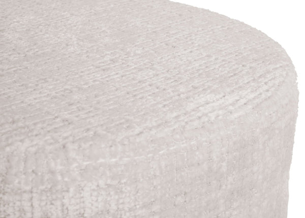 2er-Set Hocker höhenverstellbar drehbar Chenille Ø37cm creme-weiss