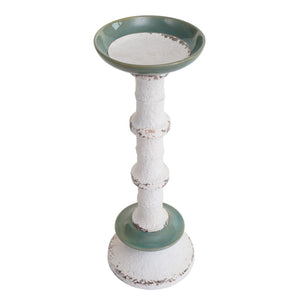 2er-Set Kerzenständer Shabby-Look Vintage Metall Keramik 36cm