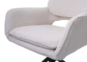 2er-Set Esszimmerstuhl Küchenstuhl drehbar Bouclé Öko-Tex creme