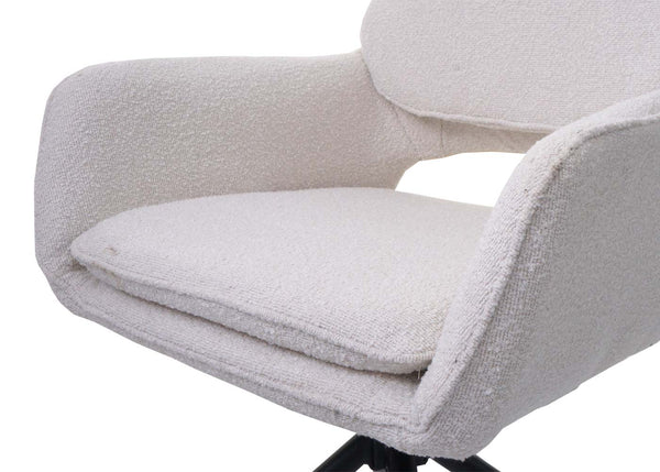 2er-Set Esszimmerstuhl Küchenstuhl drehbar Bouclé Öko-Tex creme
