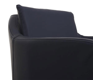 2er-Set Esszimmerstühle Kunstleder mit Lehne schwarz