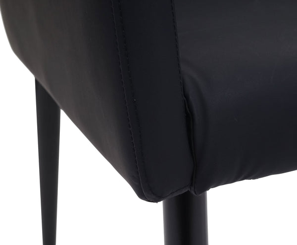2er-Set Esszimmerstühle Kunstleder mit Lehne schwarz