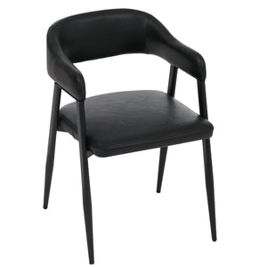 2er-Set Esszimmerstühle Kunstleder Industrial Vintage schwarz