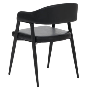 2er-Set Esszimmerstühle Kunstleder Industrial Vintage schwarz