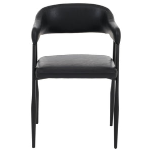 2er-Set Esszimmerstühle Kunstleder Industrial Vintage schwarz