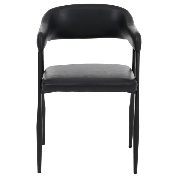 2er-Set Esszimmerstühle Kunstleder Industrial Vintage schwarz