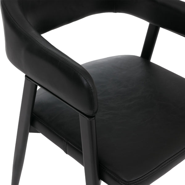 2er-Set Esszimmerstühle Kunstleder Industrial Vintage schwarz