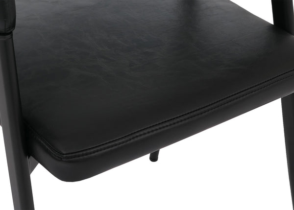 2er-Set Esszimmerstühle Kunstleder Industrial Vintage schwarz