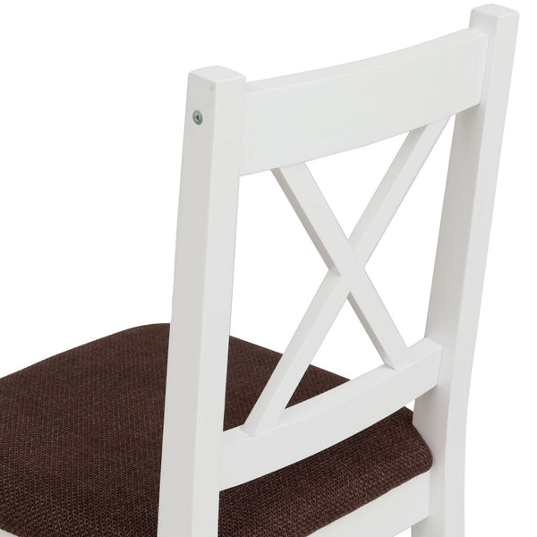 2er-Set Esszimmerstühle Landhaus Massivholz gepolstert weiss schwarz