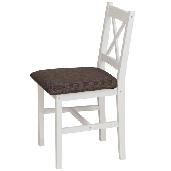 2er-Set Esszimmerstühle Landhaus Massivholz gepolstert weiss schwarz