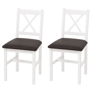 2er-Set Esszimmerstühle Landhaus Massivholz gepolstert weiss schwarz