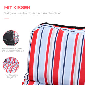 2er Set Liegestuhl klappbar & verstellbar Rot