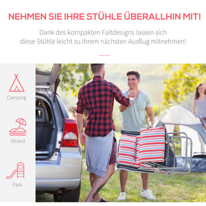 2er Set Liegestuhl klappbar & verstellbar Rot