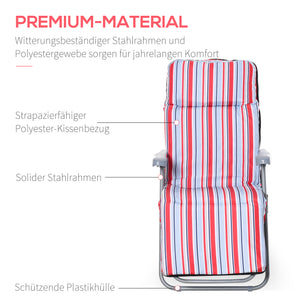 2er Set Liegestuhl klappbar & verstellbar Rot
