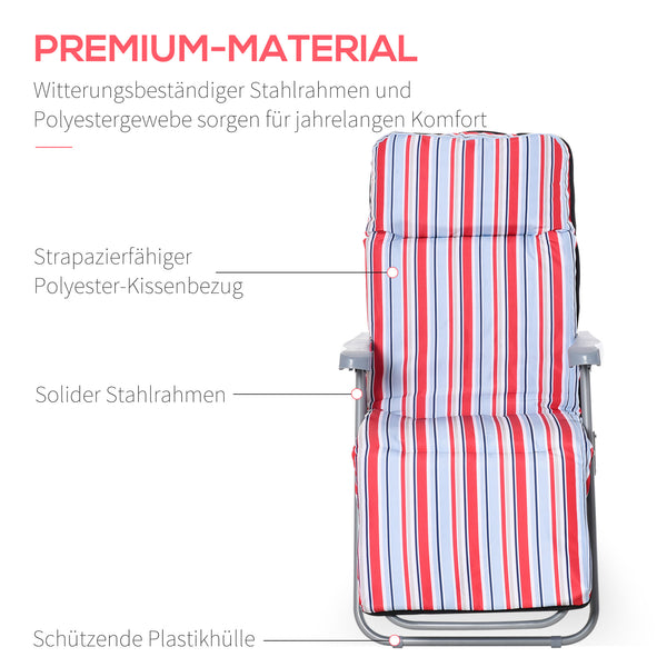 2er Set Liegestuhl klappbar & verstellbar Rot