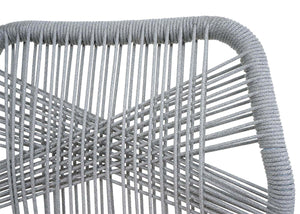 2er-Set Outdoor Barhocker Seilgeflecht Metall hellgrau taupe