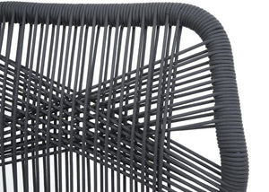 2er-Set Outdoor Barhocker Seilgeflecht Holzoptik anthrazit