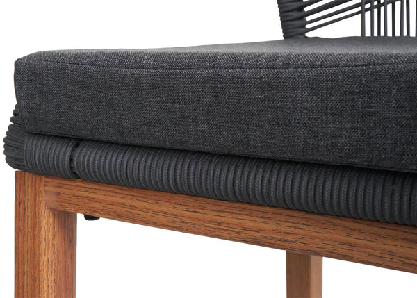 2er-Set Outdoor Barhocker Seilgeflecht Holzoptik anthrazit