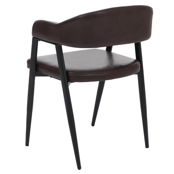 2er-Set Polsterstuhl Kunstleder Industrial Vintage dunkelbraun