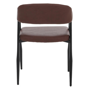 2er-Set Esszimmerstuhl Polsterstuhl Kunstleder Industrial Retro rostrot