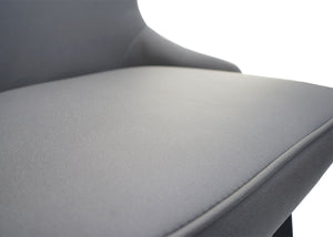 2er-Set Esszimmerstühle Polster Massivholz Stoff grau