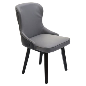 2er-Set Esszimmerstühle Polster Massivholz Stoff grau