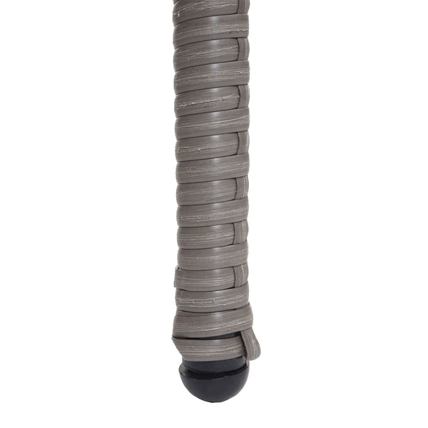 2er-Set Poly-Rattan Balkon- & Gartenstuhl stapelbar Kissen grau