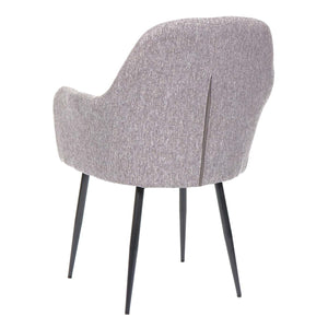 2er-Set Esszimmerstühle Retro Design Stoff schwarze Beine grau