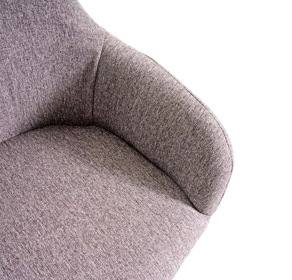 2er-Set Esszimmerstühle Retro Design Stoff schwarze Beine grau