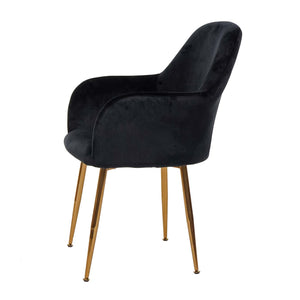 2er-Set Stühle Retro Design Samt goldene Beine schwarz