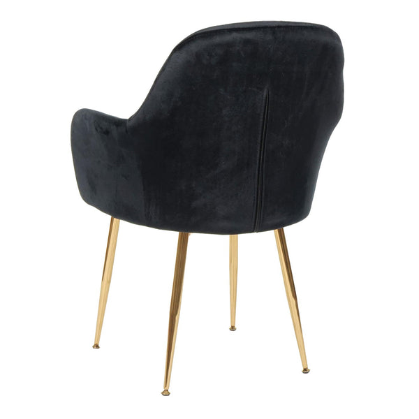 2er-Set Stühle Retro Design Samt goldene Beine schwarz